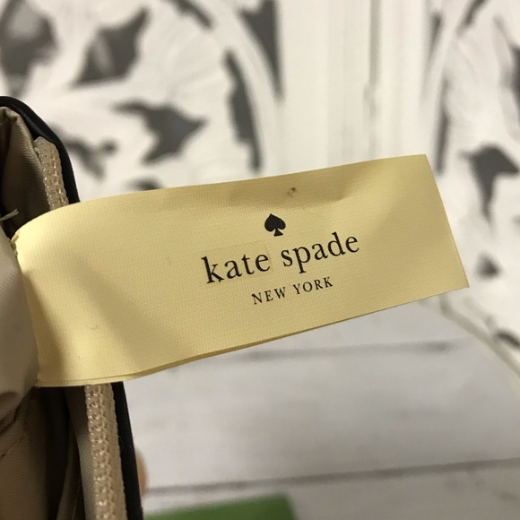 Kate Spade Cosmetic Makeup Bag Little Shiloh Metro Spade Gold Shimmer - Picture 7 of 9